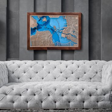 3D San Francisco Térkép Faldekoráció - enteriőr